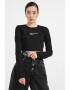 KARL LAGERFELD JEANS Top crop cu imprimeu logo - Pled.ro