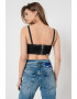 KARL LAGERFELD JEANS Top crop din denim cu model corset - Pled.ro