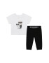 KARL LAGERFELD KIDS Set de tricou si colanti din bumbac - Pled.ro