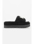 Karl Lagerfeld Papuci flatform din material teddy - Pled.ro