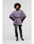 Karl Lagerfeld Poncho din amestec de lana cu logo - Pled.ro