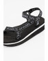 Karl Lagerfeld Sandale cu talpa wedge si model logo - Pled.ro