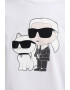 Karl Lagerfeld Tricou cu decolteu la baza gatului si imprimeu - Pled.ro