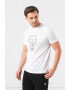 Karl Lagerfeld Tricou cu decolteu la baza gatului si imprimeu logo - Pled.ro