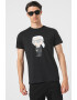 Karl Lagerfeld Tricou cu decolteu la baza gatului si imprimeu logo - Pled.ro