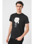 Karl Lagerfeld Tricou cu decolteu la baza gatului si imprimeu logo - Pled.ro