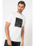 Karl Lagerfeld Tricou cu decolteu la baza gatului si imprimeu logo frontal - Pled.ro