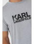 Karl Lagerfeld Tricou cu logo si imprimeu la baza gatului - Pled.ro