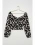 KIABI Bluza crop cu imprimeu floral - Pled.ro