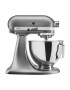 KitchenAid Mixer cu bol 4.3L 275W Numar viteze: 10 Viteza maxima de rotatie: 220/min Silver - Pled.ro