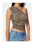 KOTON Bluza crop cu animal print - Pled.ro