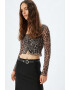 KOTON Bluza crop cu animal print - Pled.ro