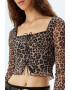 KOTON Bluza crop cu animal print - Pled.ro