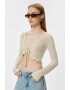 KOTON Bluza crop cu decolteu in V - Pled.ro