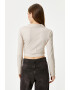 KOTON Bluza crop cu guler ascutit - Pled.ro