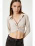 KOTON Bluza crop cu guler ascutit - Pled.ro