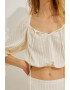 KOTON Bluza crop cu maneci 3/4 - Pled.ro