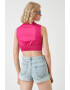 KOTON Top crop cu guler ascutit - Pled.ro