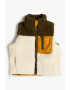 KOTON Vesta din blana shearling sintetica cu model colorblock - Pled.ro