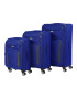 Kring Set trolere textil Valencia 55 cm+65 cm+75 cm albastru navy + gri - Pled.ro