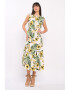 KVL by KENVELO Rochie midi cu model tropical - Pled.ro