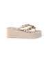 L.A. Water Papuci flip-flop wedge cu cristale - Pled.ro