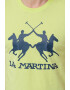 LA MARTINA Tricou cu decolteu la baza gatului si imprimeu logo - Pled.ro