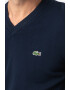 Lacoste Pulover regular fit din bumbac organic cu decolteu in V - Pled.ro