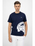 Lacoste Tricou cu decolteu la baza gatului si imprimeu logo supradimensionat - Pled.ro