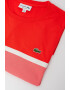 Lacoste Tricou cu decolteu rotund si model colorblock - Pled.ro