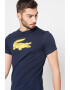 Lacoste Tricou din jerseu cu decolteu la baza gatului si imprimeu logo contrastant - Pled.ro