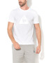 Le Coq Sportif Tricou alb cu decolteu la baza gatului si logo frontal - Pled.ro