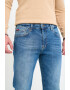 Lee Cooper Blugi barbat high rise straight cu aspect decolorat si logo aplicat Albastru - Pled.ro