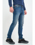 Lee Cooper Blugi barbat slim cu aspect decolorat si cu logo atasat Albastru - Pled.ro