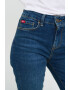 Lee Cooper Blugi dama straight cu aspect decolorat si logo Albastru - Pled.ro