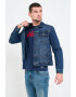 Lee Cooper Jacheta barbat din denim cu buzunare si logo Albastru - Pled.ro