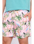 Lee Cooper Pantaloni scurti de baie cu model tropical si talie ajustabila - Pled.ro