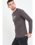 Lee Cooper Tricou barbat cu maneca lunga cu imprimeu logo Maro - Pled.ro