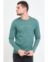 Lee Cooper Tricou barbat cu maneca lunga cu imprimeu logo Verde - Pled.ro