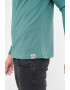 Lee Cooper Tricou barbat cu maneca lunga cu imprimeu logo Verde - Pled.ro