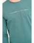 Lee Cooper Tricou barbat cu maneca lunga cu imprimeu logo Verde - Pled.ro