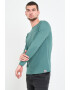 Lee Cooper Tricou barbat cu maneca lunga cu imprimeu logo Verde - Pled.ro