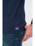 Lee Cooper Tricou barbat cu maneca lunga cu logo aplicat Albastru - Pled.ro