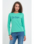 Lee Cooper Tricou dama cu maneca lunga si logo aplicat Verde - Pled.ro