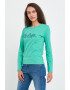 Lee Cooper Tricou dama cu maneca lunga si logo aplicat Verde - Pled.ro