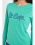 Lee Cooper Tricou dama cu maneca lunga si logo aplicat Verde - Pled.ro