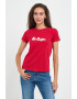 Lee Cooper Tricou dama cu maneca scurta si text logo Rosu - Pled.ro