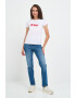 Lee Cooper Tricou dama cu maneca scurta si text logo Rosu - Pled.ro