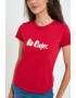 Lee Cooper Tricou dama cu maneca scurta si text logo Rosu - Pled.ro