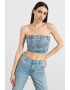 Liu Jo Top-tub din denim cu aplicatii cu strasuri - Pled.ro